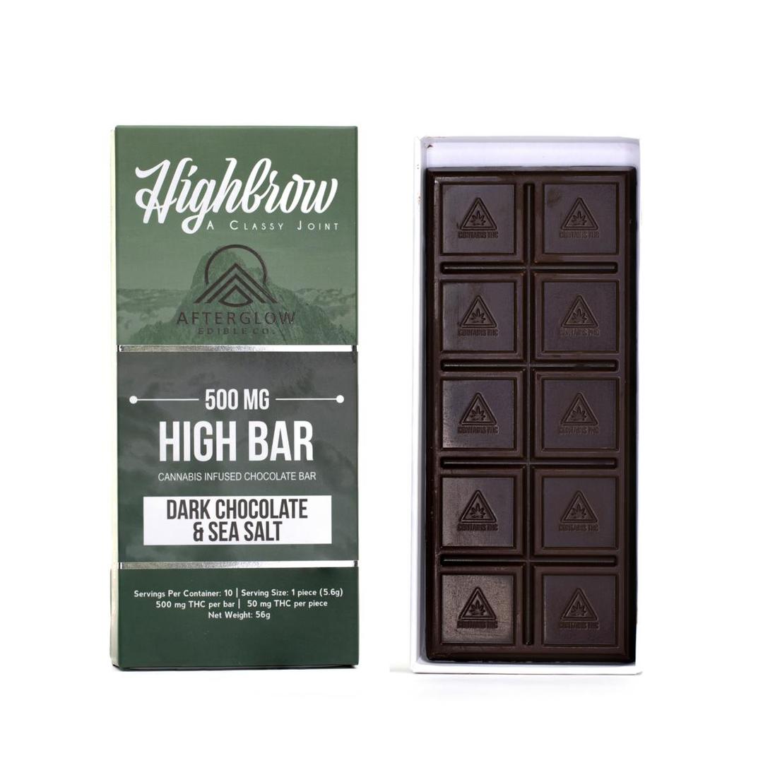 Highbrow/Afterglow Dark Chocolate Sea Salt High Bar 500mg
