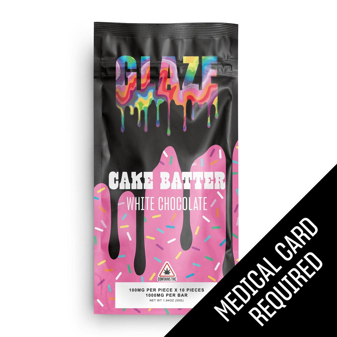 Glaze | Cake Batter White Chocolate Bar | 1000mg (MED)