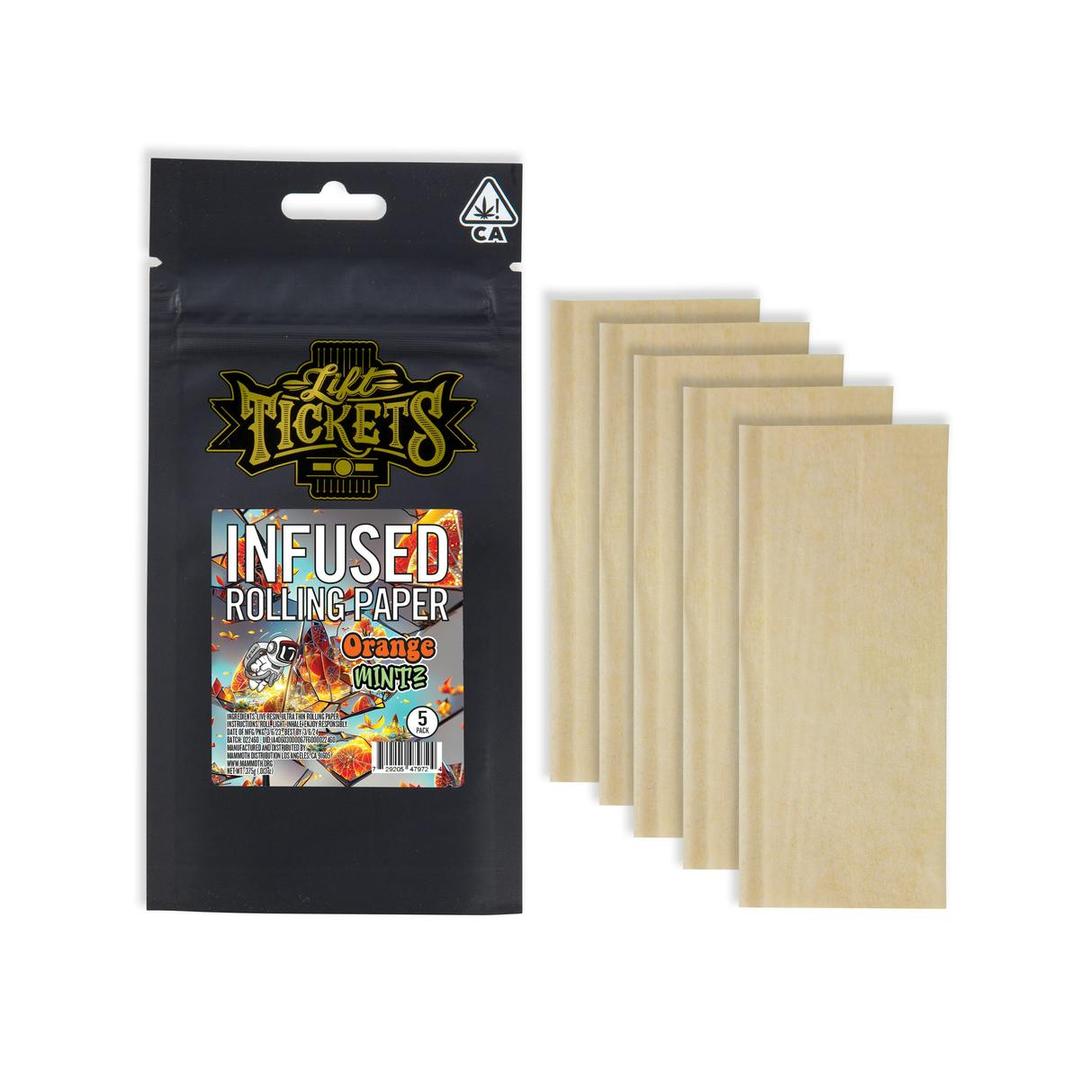Orange Mintz Live Resin Infused Rolling Paper - 5 pack