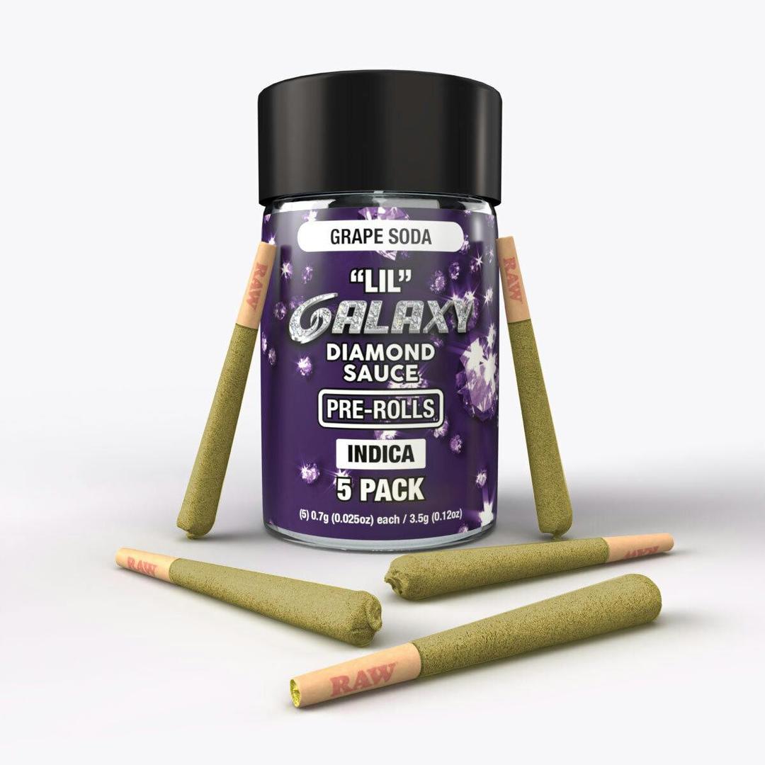 Grape Soda (Indica) Galaxy Mini 5-pack 3.5G Diamond Infused Prerolls