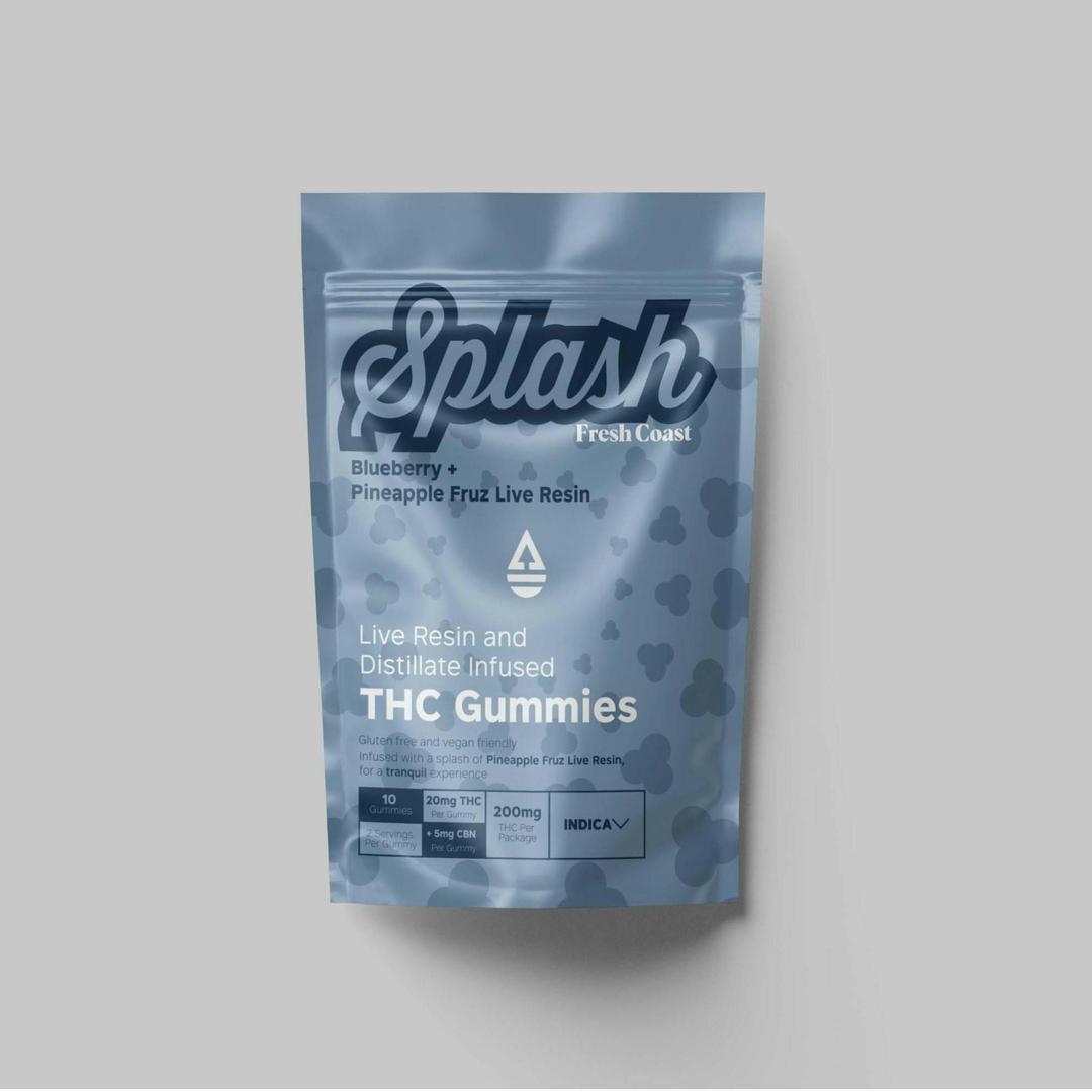 Blueberry/Pineapple Fruz | Splash THC Gummies 200mg | Indica