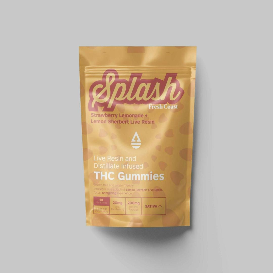 Strawberry Lemonade/Lemon Sherbert | Splash THC Gummies 200mg | Sativa