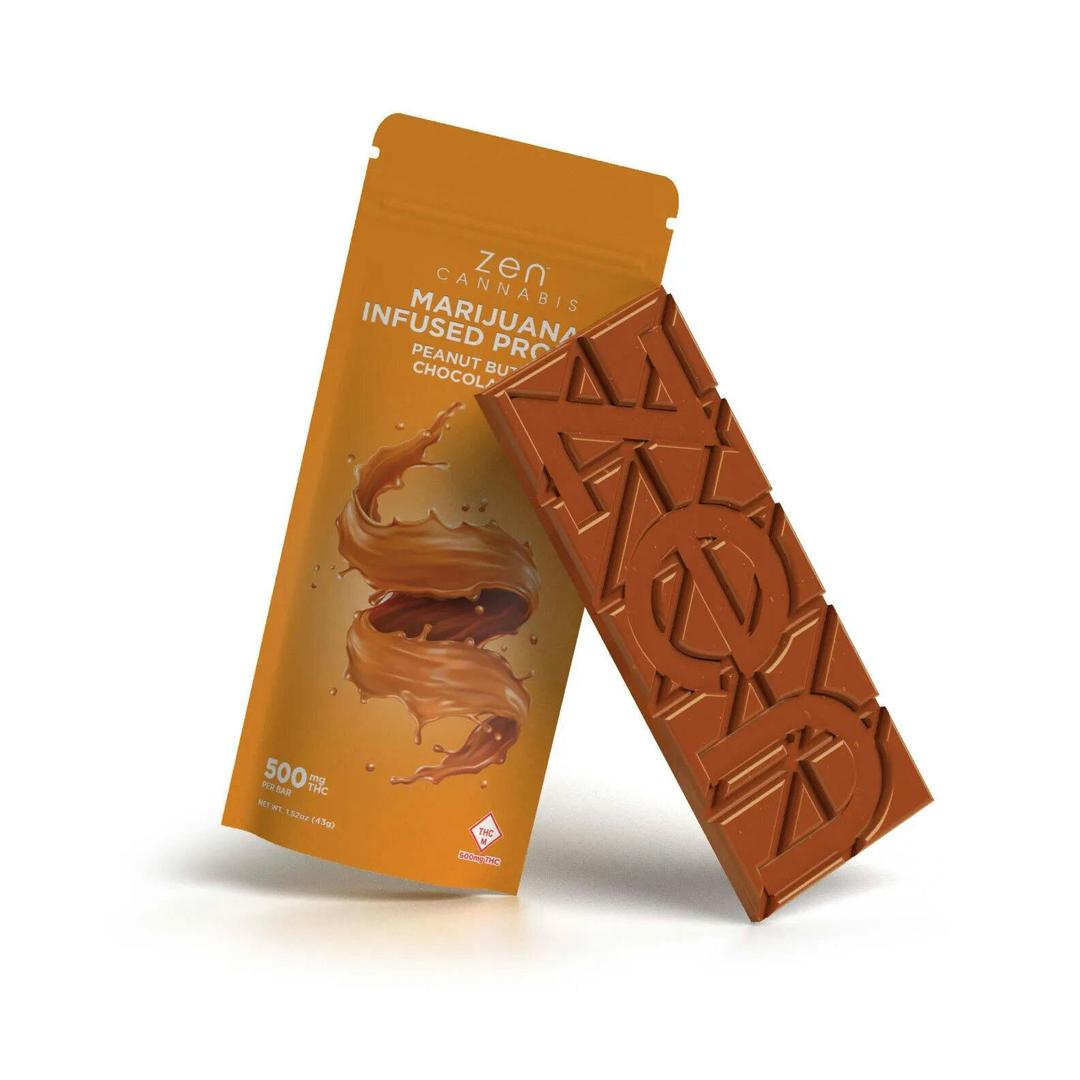 Zen Cannabis 500mg Peanut Butter & Chocolate Bar