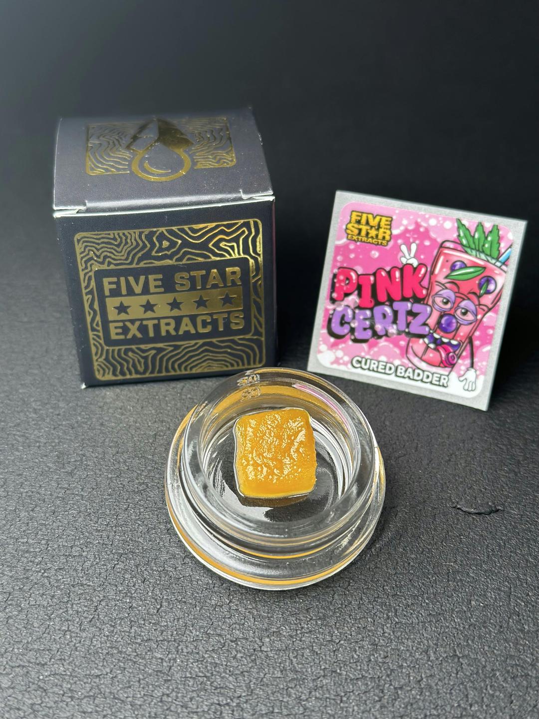 Five Star Extracts: Pink Certz - 1 gram Nug Run Cured Badder