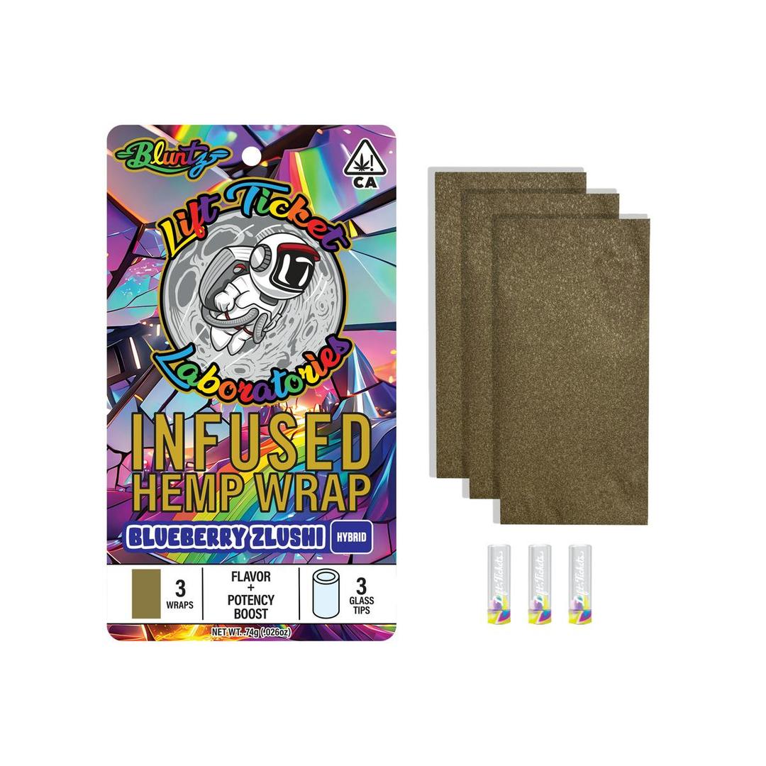 Blueberry Zlushi Live Resin Infused Blunt Wraps - 3 pack