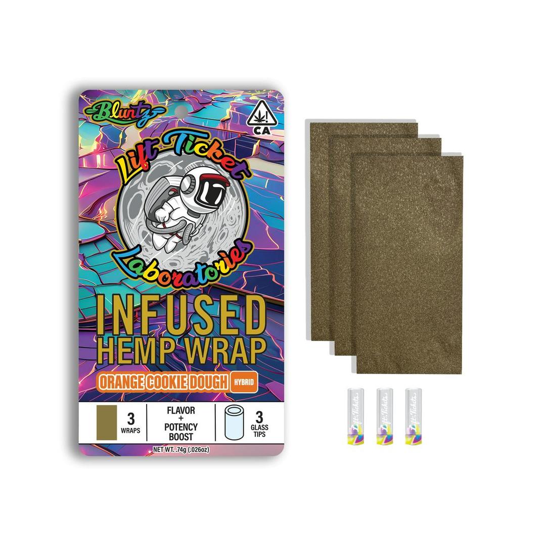 Orange Cookie Dough Live Resin Infused Blunt Wraps - 3 pack