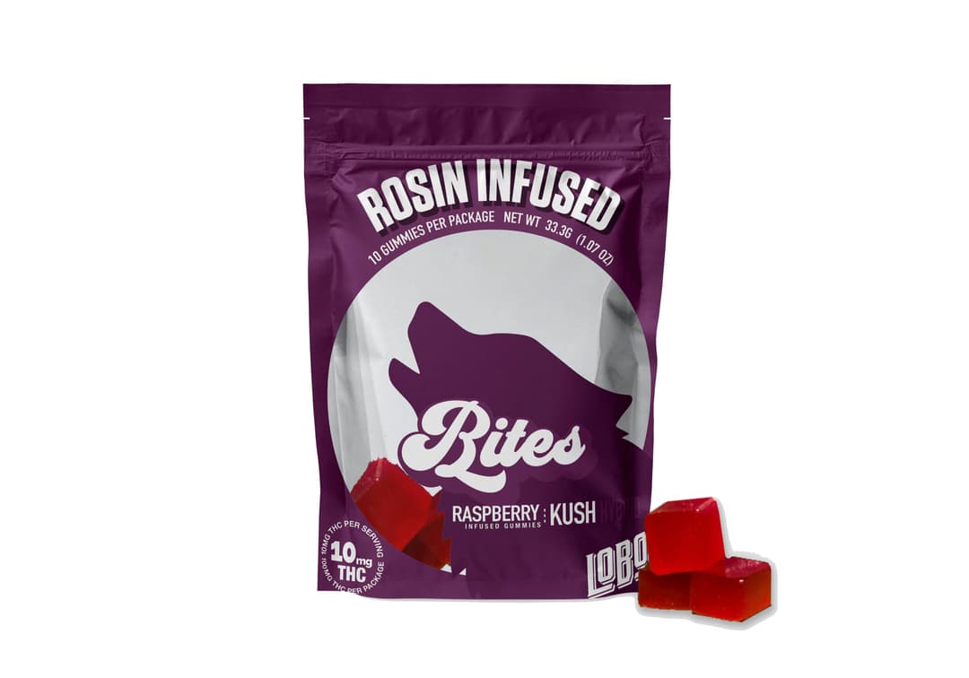 Lobo Bites Rosin Infused - Raspberry - 100mg
