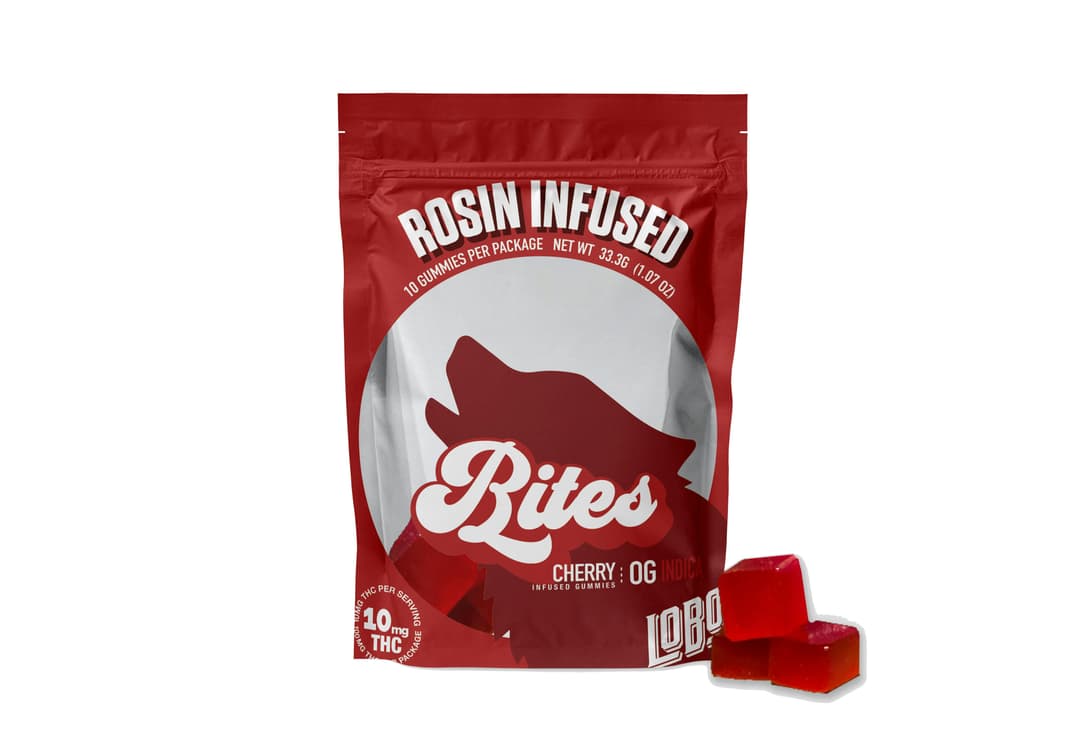 Lobo Bites Rosin Infused- Cherry - 100mg