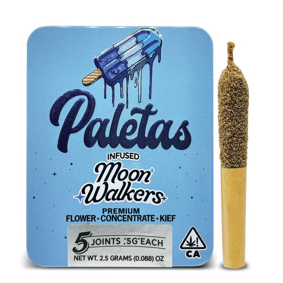 Paletas: Blackberry Kush-Moon walkers Infused Pre-Rolls 5-Pack (2.5g)