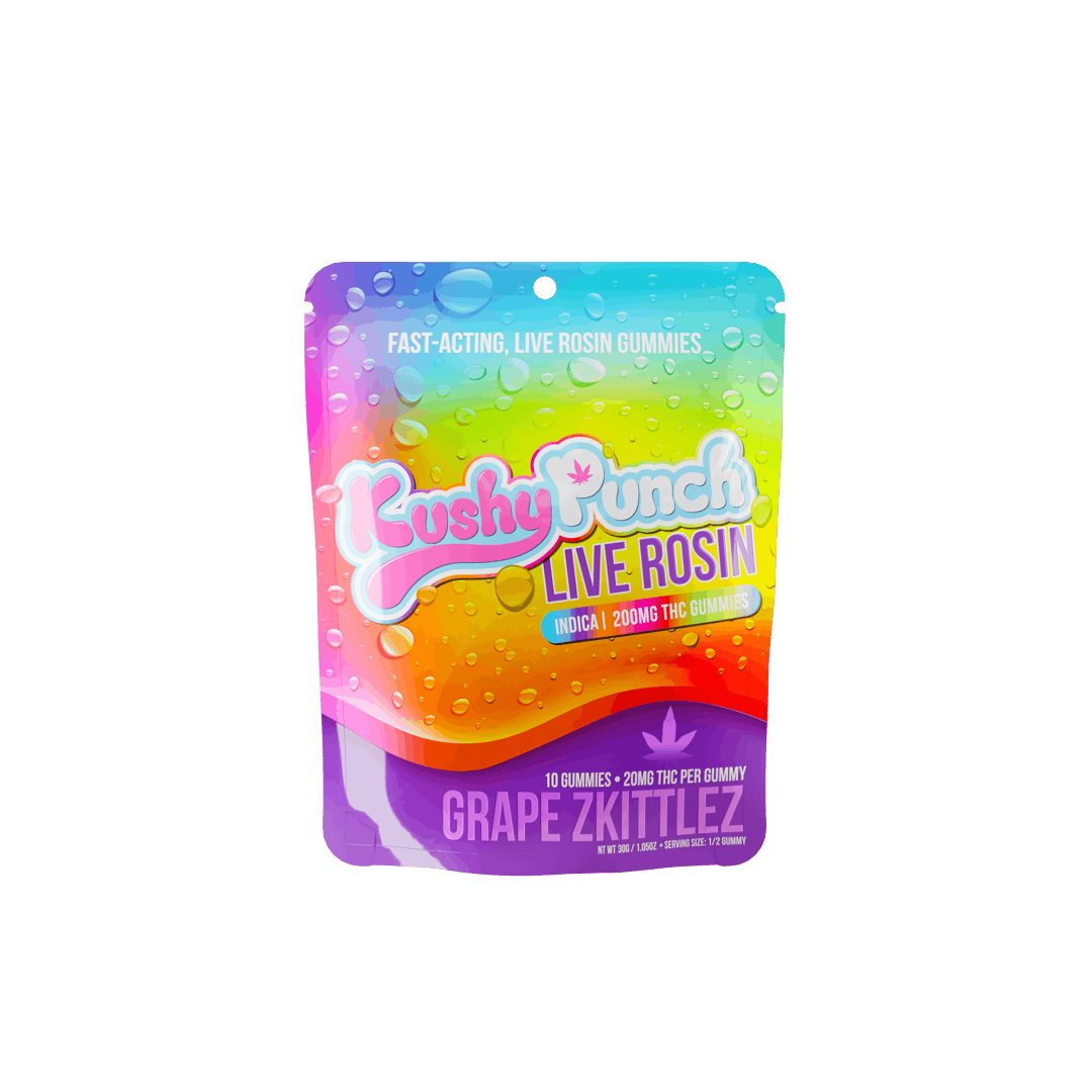 Kushy Punch - Grape Zkittlez Live Rosin GUMMIES 200MG