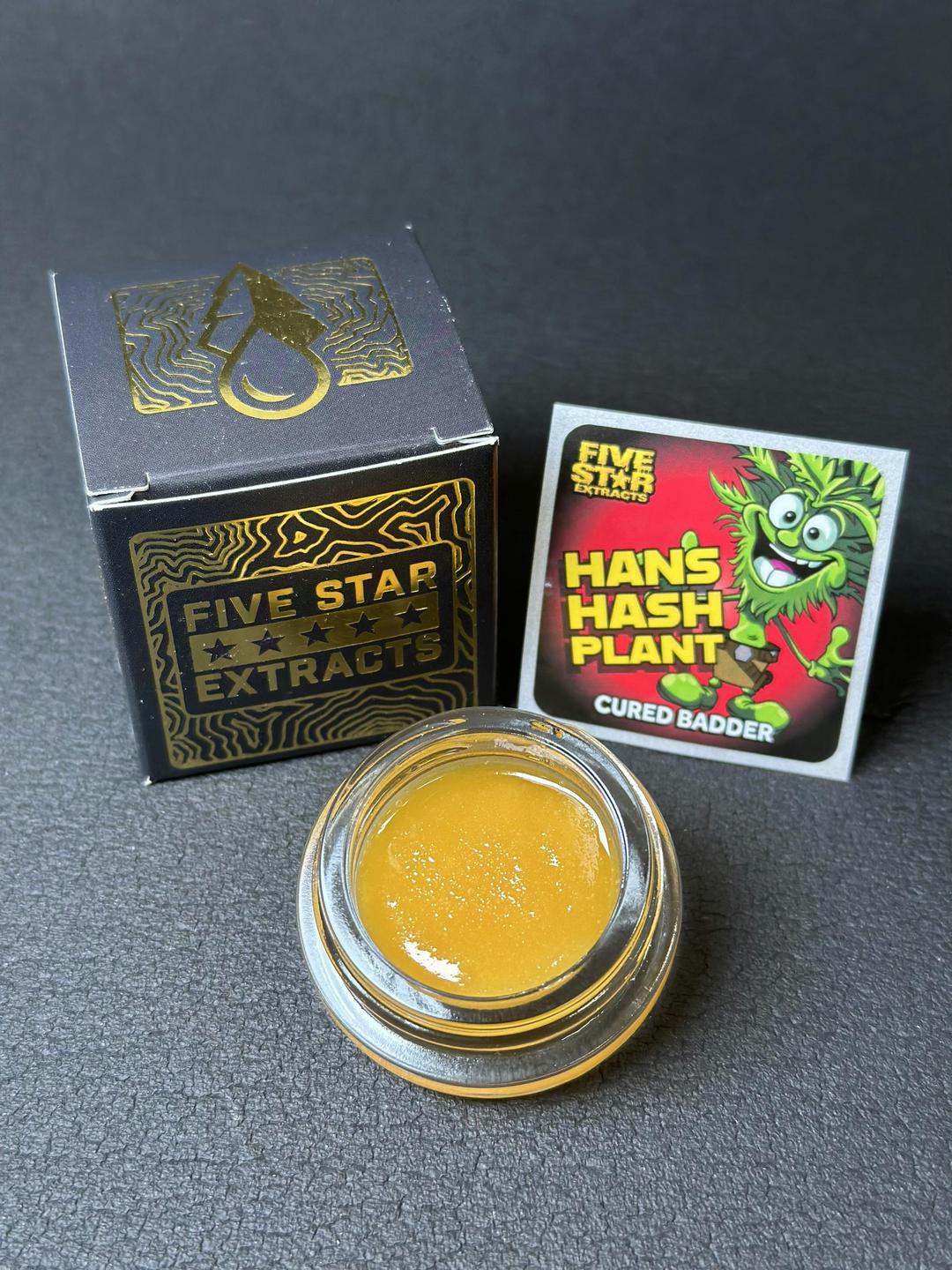 Five Star Extracts: Hans Hash Plant - 3.5g Cured Badder
