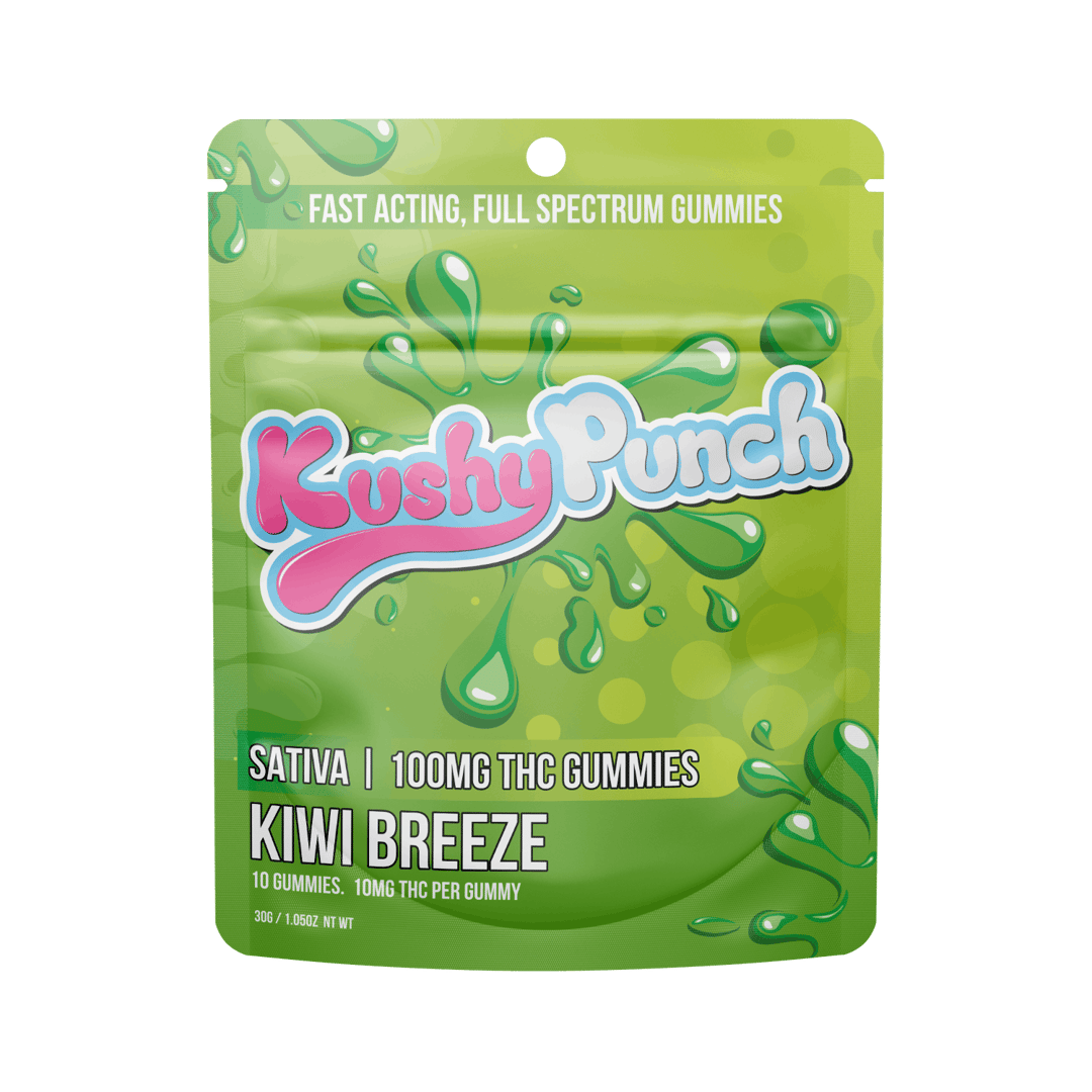 Kushy Punch - Sativa Kiwi Breeze INDIVIDUAL GUMMIES 100MG