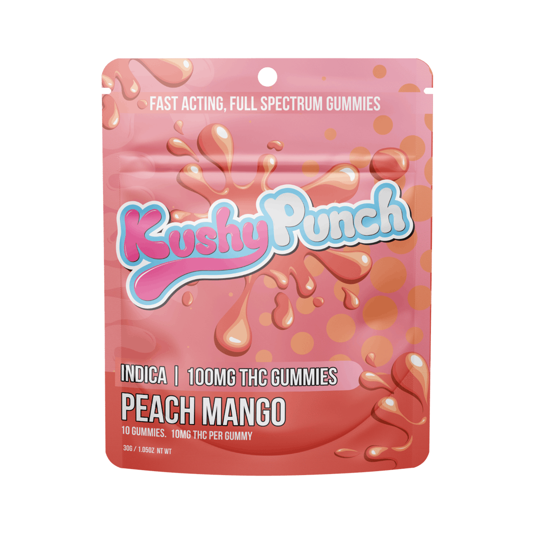 Kushy Punch - Indica Peach Mango INDIVIDUAL GUMMIES 100MG