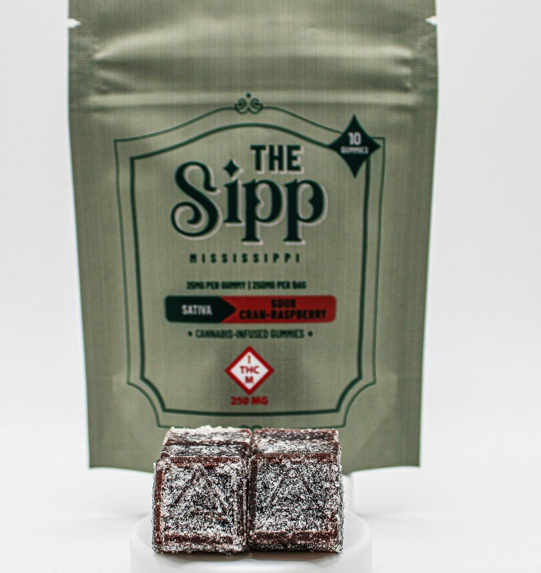 The Sipp: Sour Cran-Raspberry Gummies - 250mg (10pk)