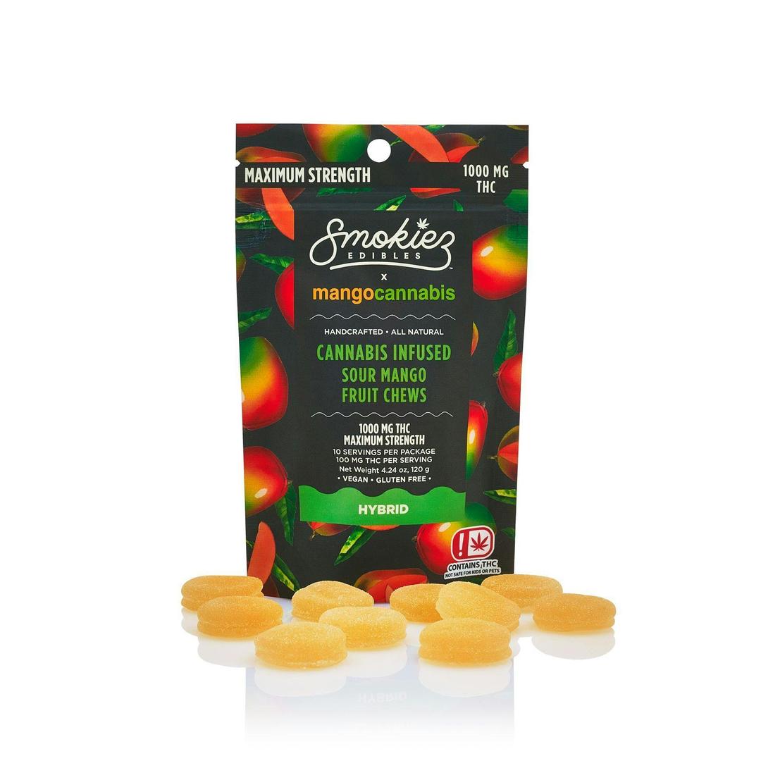 1000mg THC Mango Fruit Chews - Smokiez x Mango Cannabis