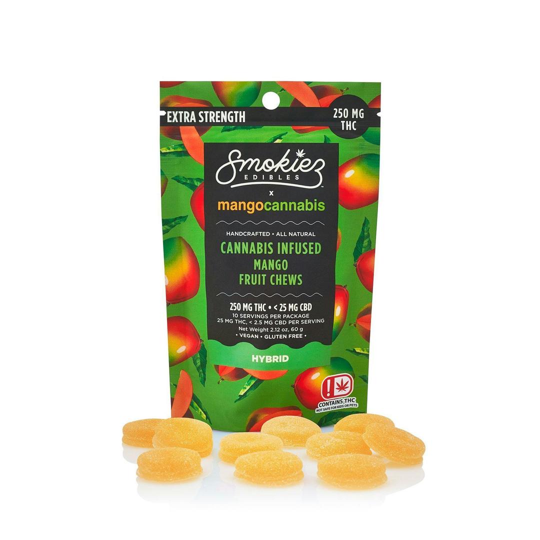 250mg THC Mango Fruit Chews - Smokiez x Mango Cannabis