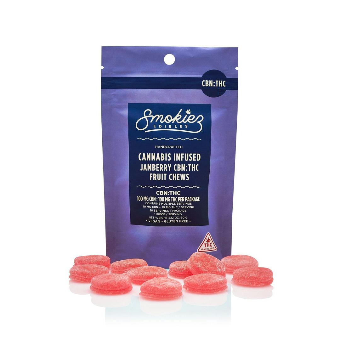CBN:THC 1:1 Jamberry 100mg CBN:100mg THC Fruit Chews