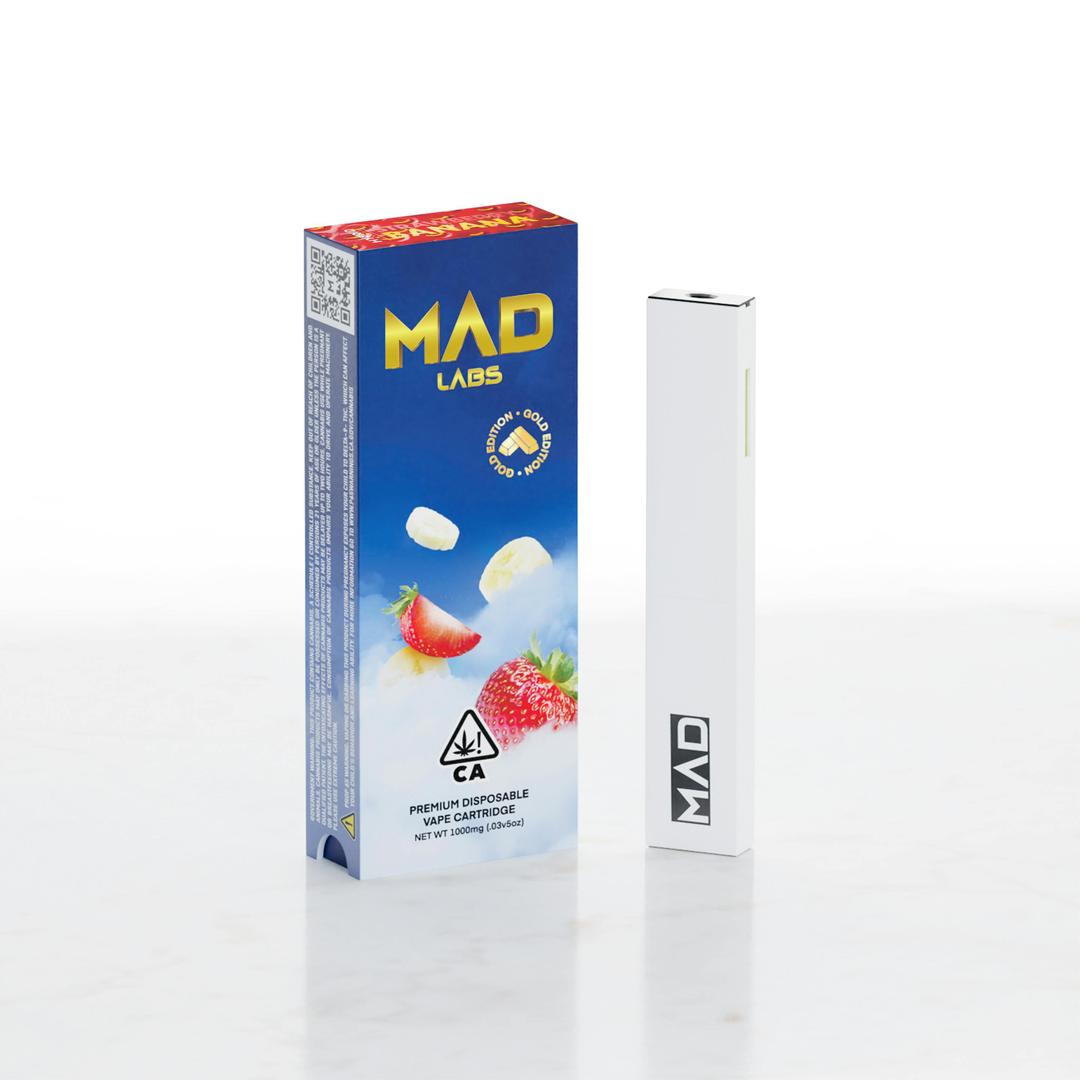Mad Labs - Strawberry Banana - Disposable Gold Edition 1G