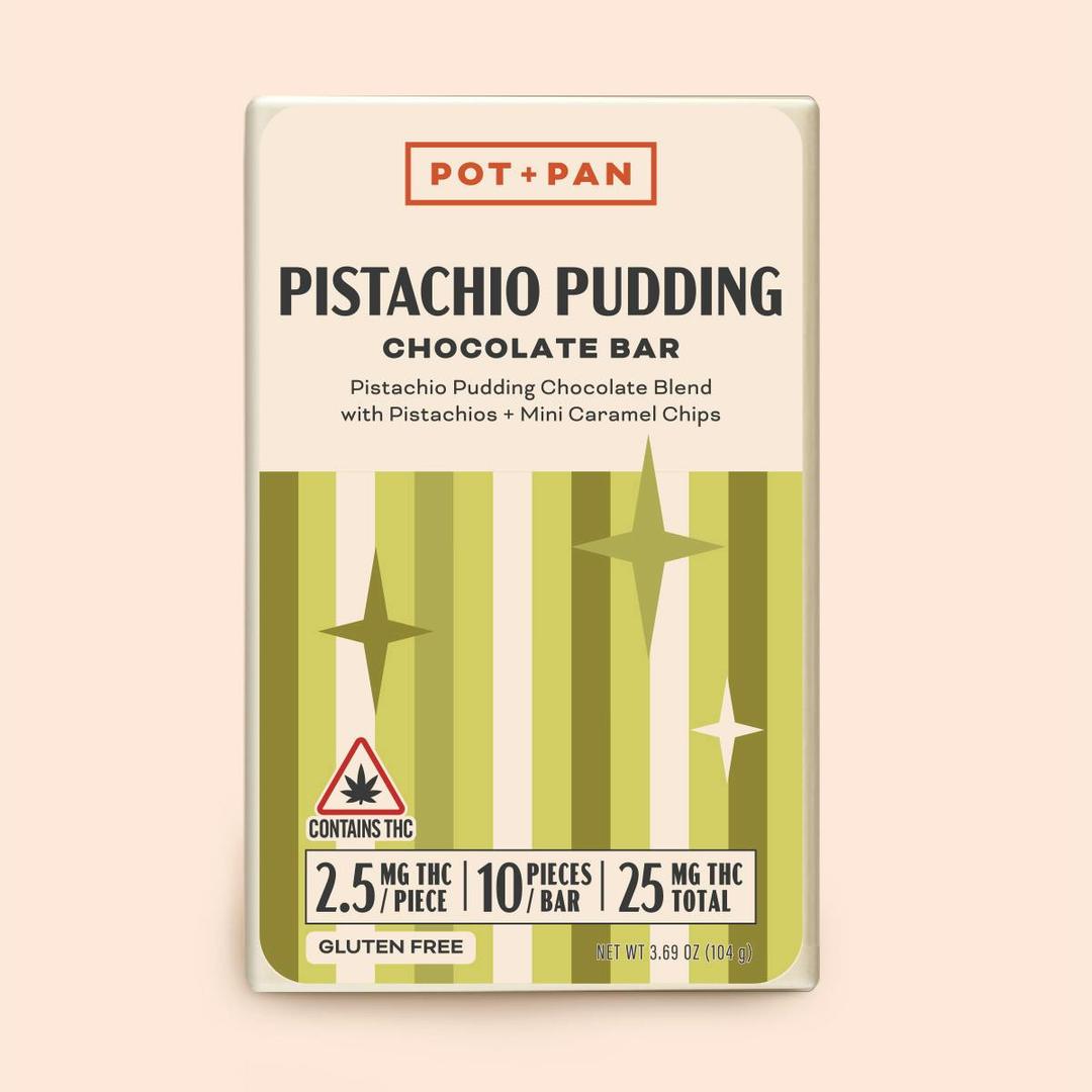 Pot + Pan | Pistachio Pudding Chocolate Bar | 10 pieces (2.5mg)