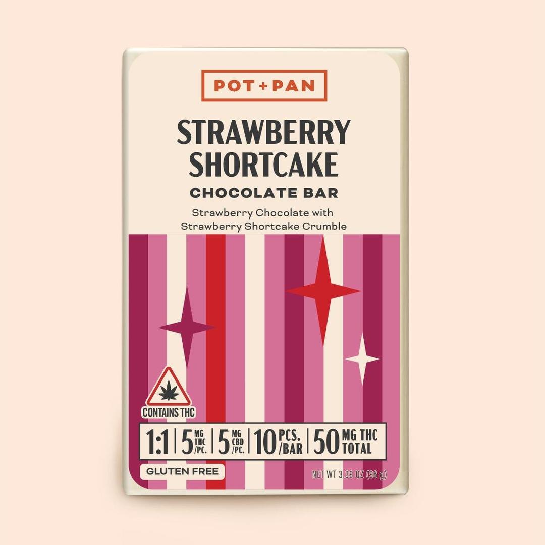 Pot + Pan | 1:1 Strawberry Shortcake Chocolate Bar | 10 pieces (5mg)