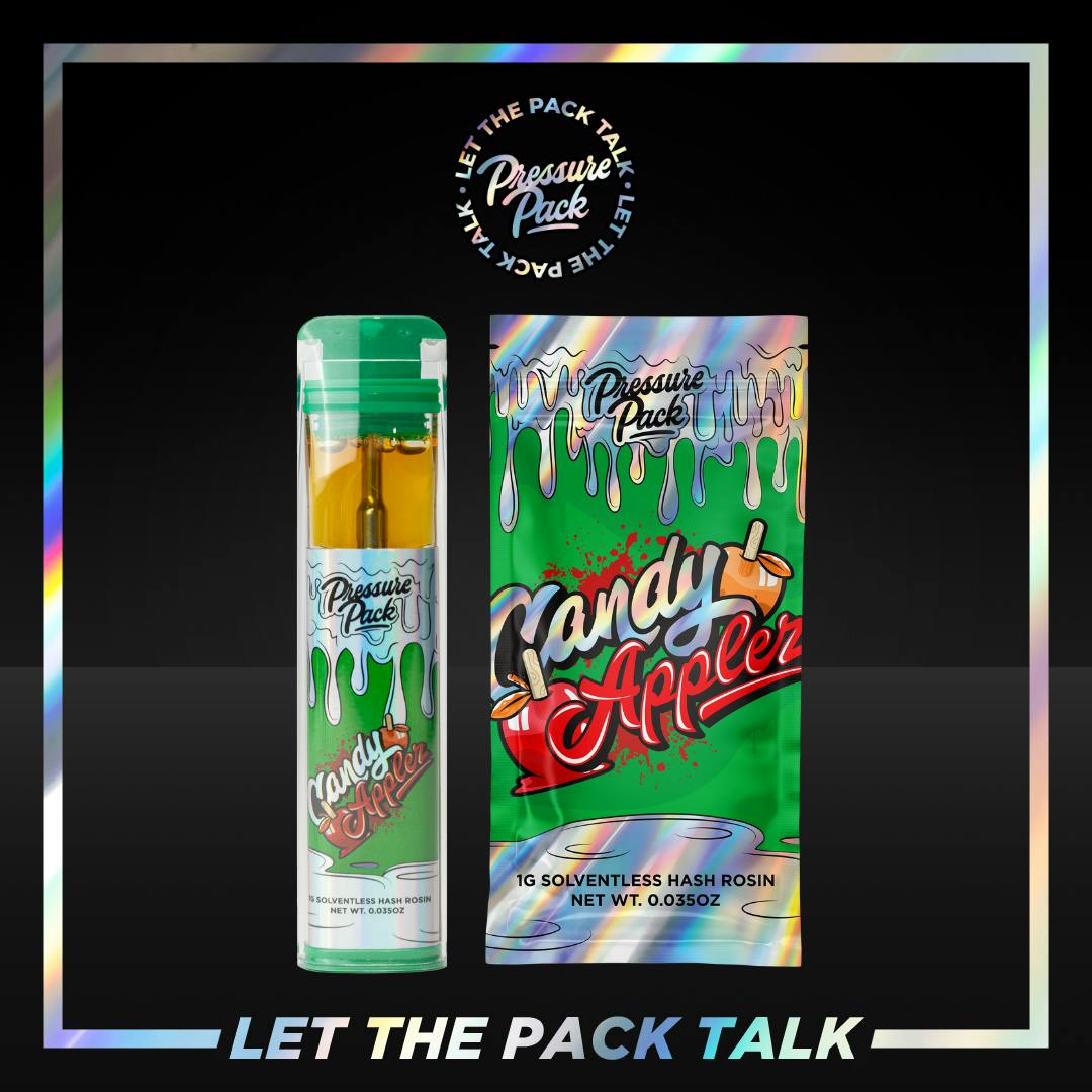 Pressure Pack Candy Applez Solventless Hash Rosin Disposable 1g