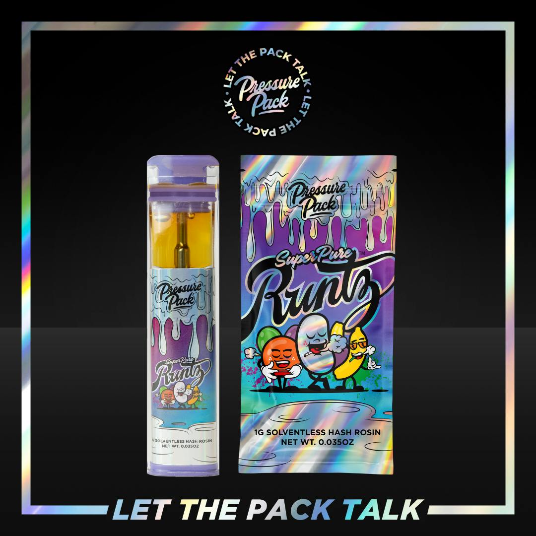 Pressure Pack Super Pure Runtz Solventless Hash Rosin Disposable 1g