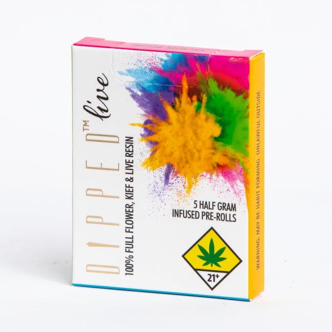 DIPPED Live Resin Infused Preroll .5g- Sour Apple Haze x Cobalt (5 PACK)