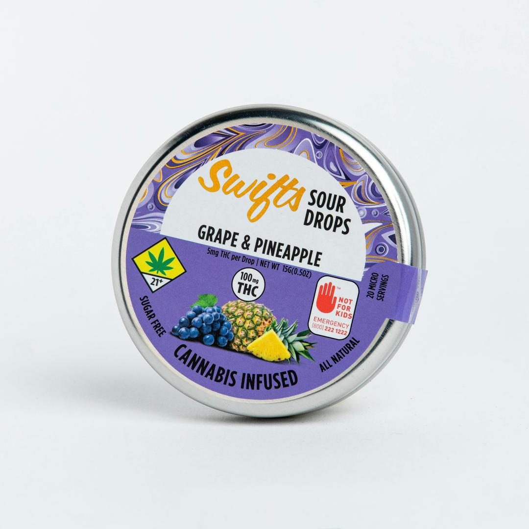 Swifts Sugar Free Sour Drops Grape & Pineapple 100mg