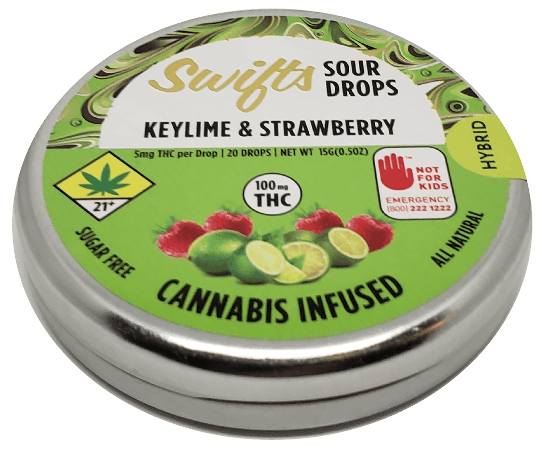Swifts Sugar Free Sour Drops Key Lime Strawberry 100mg