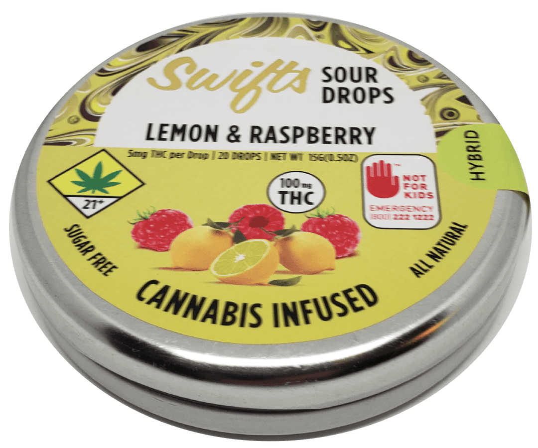 Swifts Sugar Free Sour Drops Lemon Raspberry 100mg