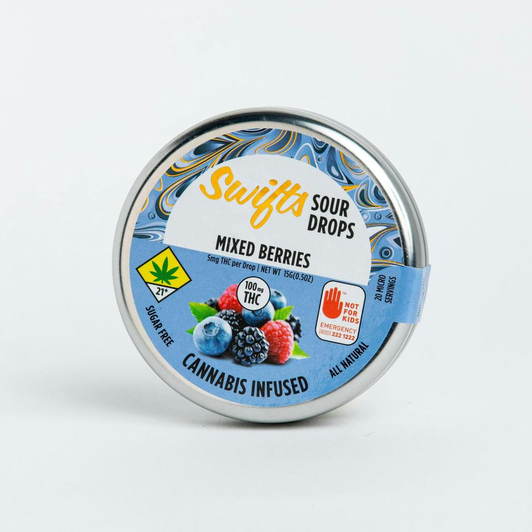 Swifts Sugar Free Sour Drops Mixed Berries 100mg