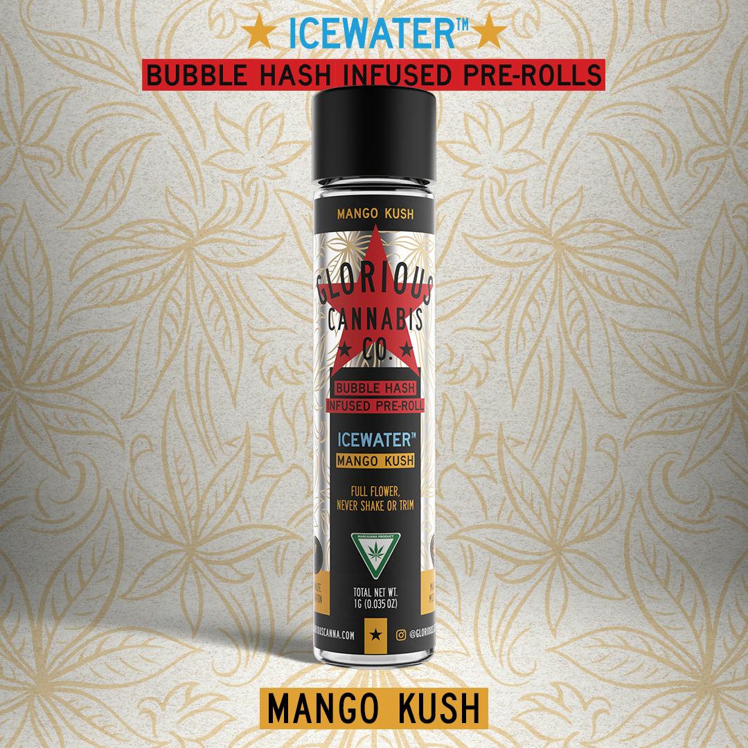 Mango Kush 1G | Bubble Hash Infused Pre-Roll | Glorious Cannabis Co.
