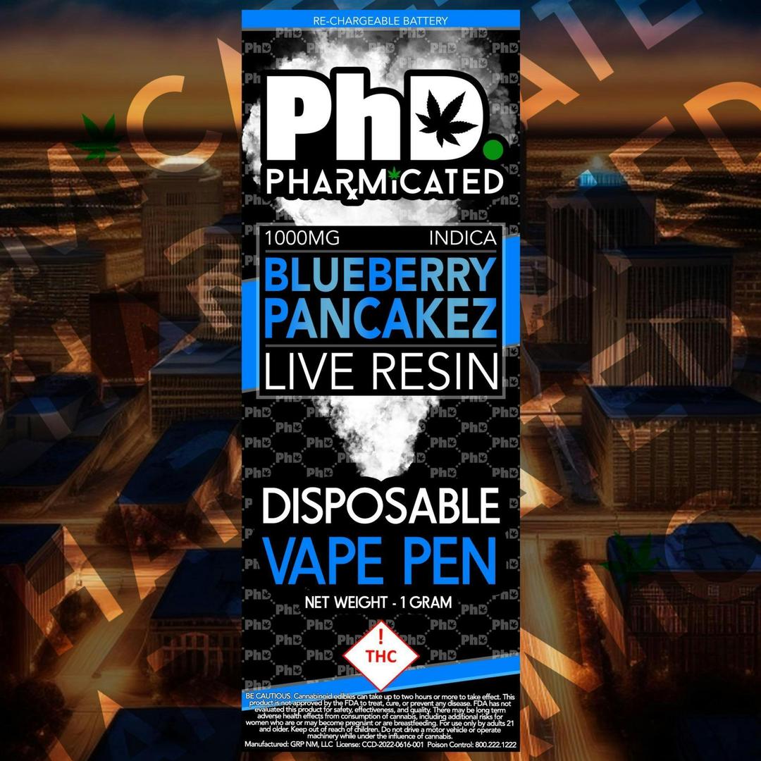 PhD Disposable Vape Cart - Live Resin - Blueberry Pancakez (I)