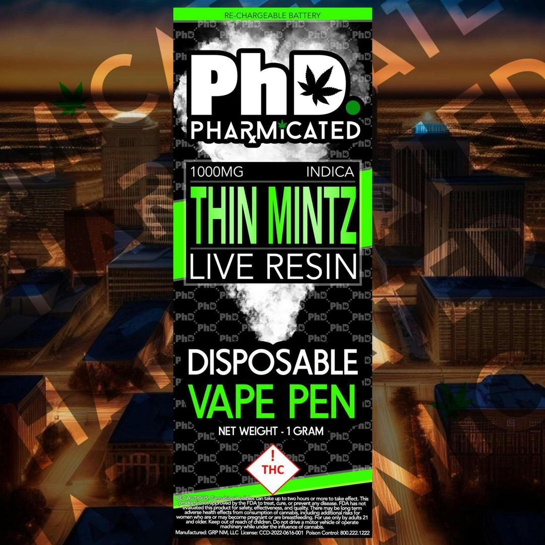 PhD Disposable Vape Cart - Live Resin - Thin Mintz (I)