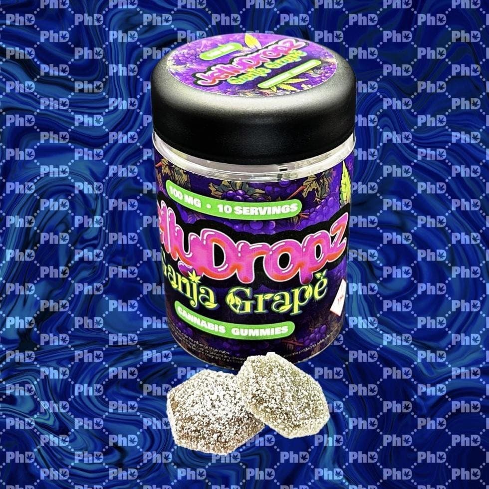 Jelly Dropz Gummies - 100mg - Ganja Grape (I)
