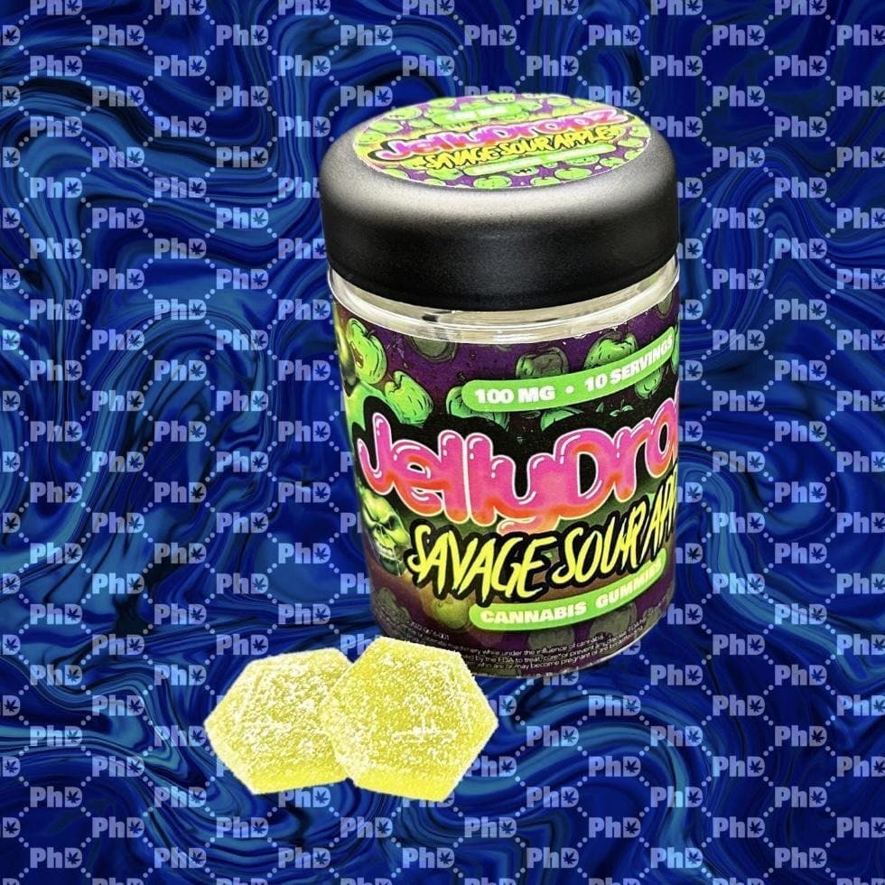 Jelly Dropz Gummies - 100mg - Savage Sour Apple