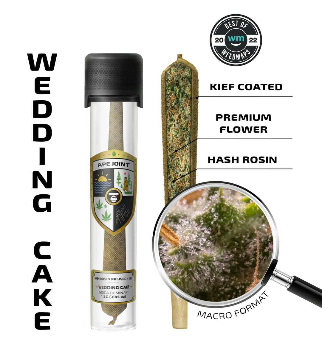 WEDDING CAKE – Prerolls Hash Rosin Infused + kief 1.3g