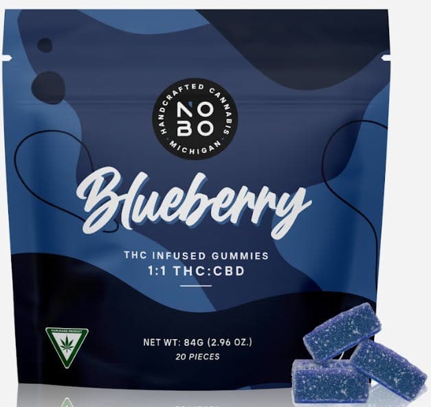 NOBO | Blueberry 1:1 | Gummies | THC 200mg:200mg CBD 20pk