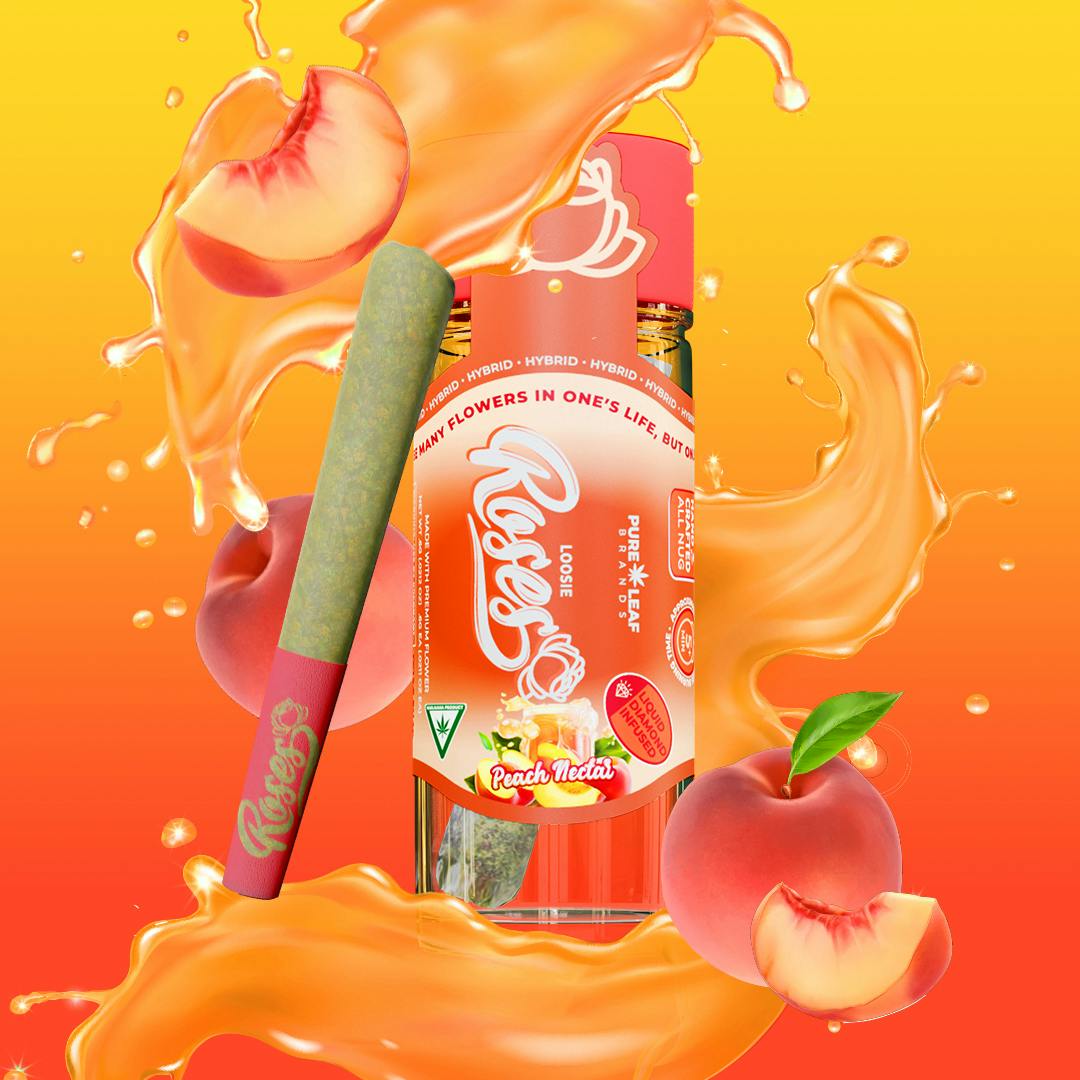 PEACH NECTAR Roses Loosie Hybrid .6G | Liquid Diamond Infused