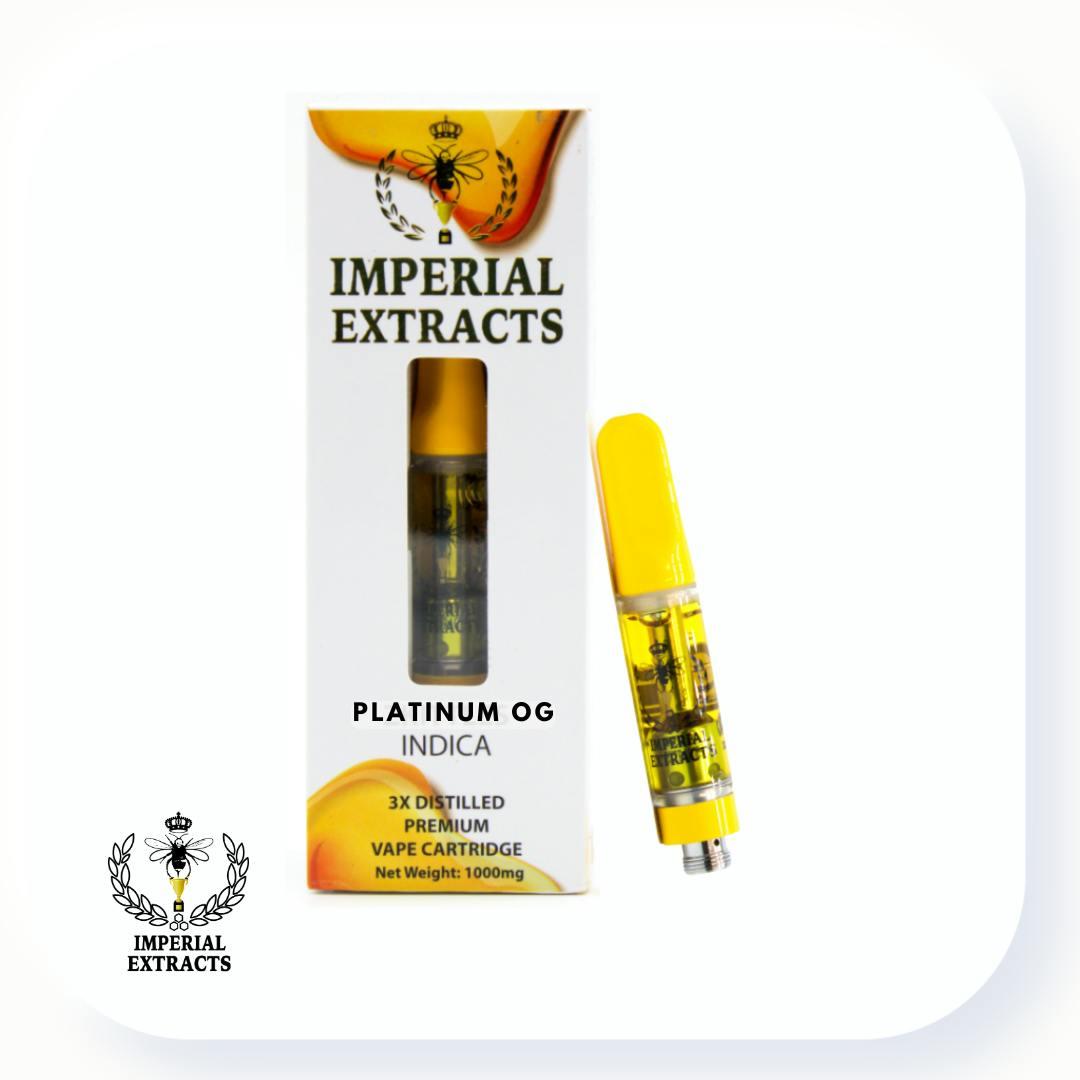 Platinum OG Vape Cartridge 3x Distilled 1.0 g Cart- Indica