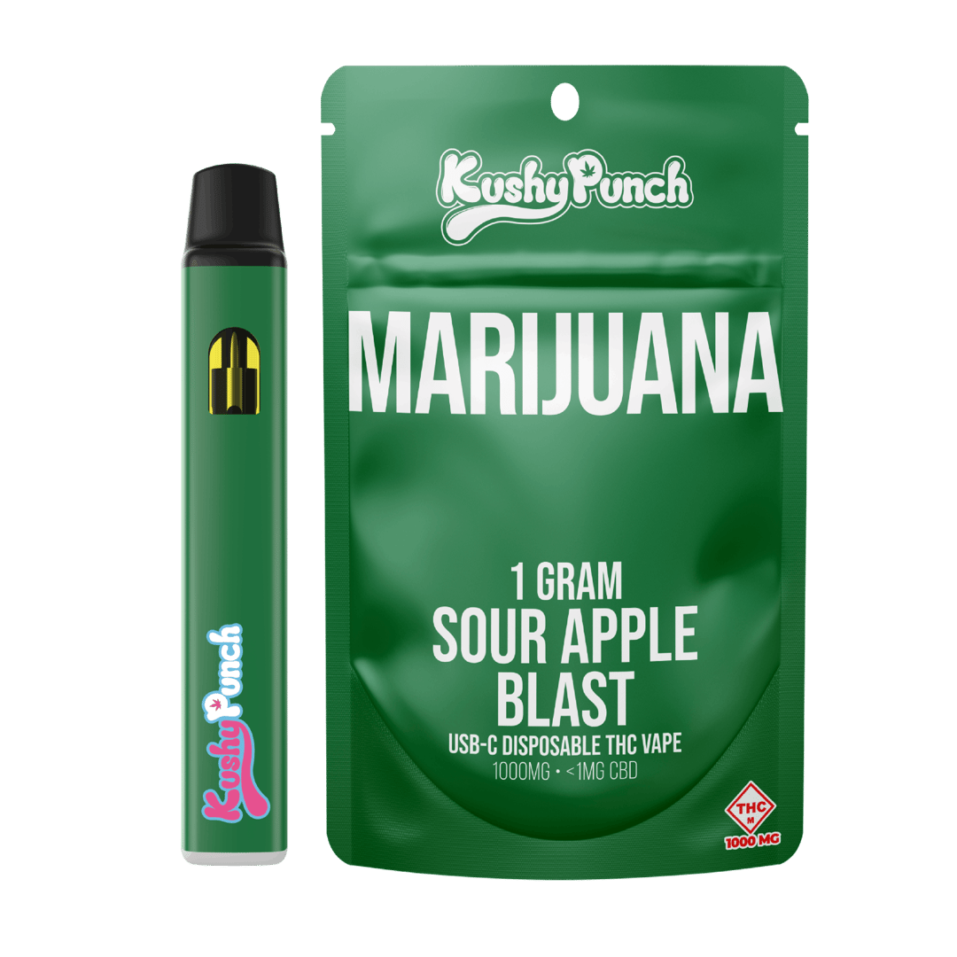 1G Kushy Punch Vape - Sour Apple