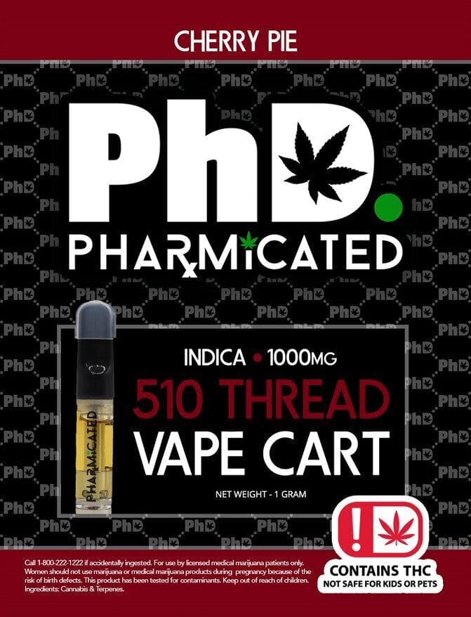 Pharmicated 510 Thread Vape Cart - 1000 mg - Cherry Pie (I)