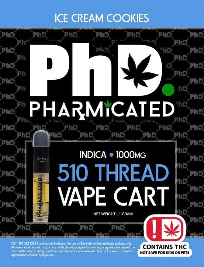 Pharmicated 510 Thread Vape Cart - 1000 mg - Ice Cream Cookies (I)