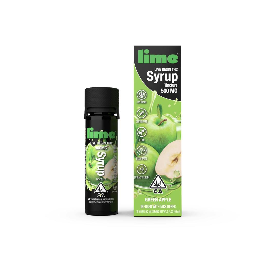500mg Live Resin THC Syrup Tincture | Green Apple