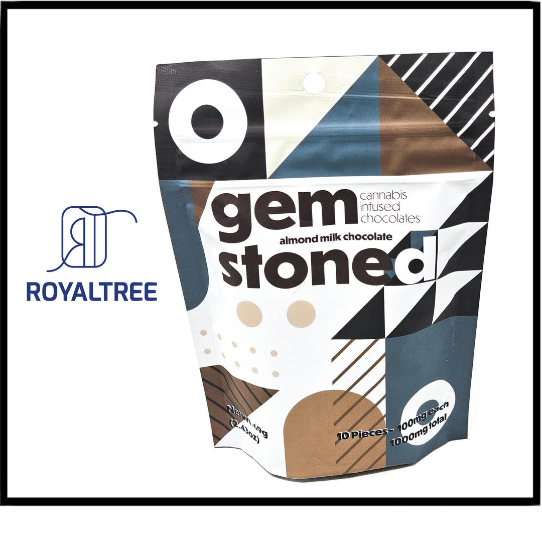 Gem Stoned Milk Chocolate with Almonds - 1000mg