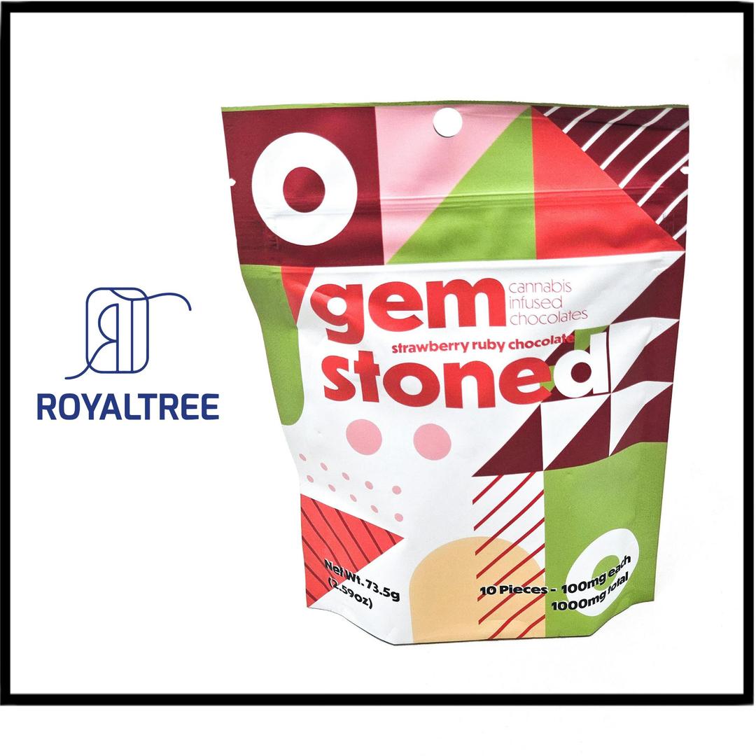 Gem Stoned Ruby Chocolate with Strawberries - 1000mg