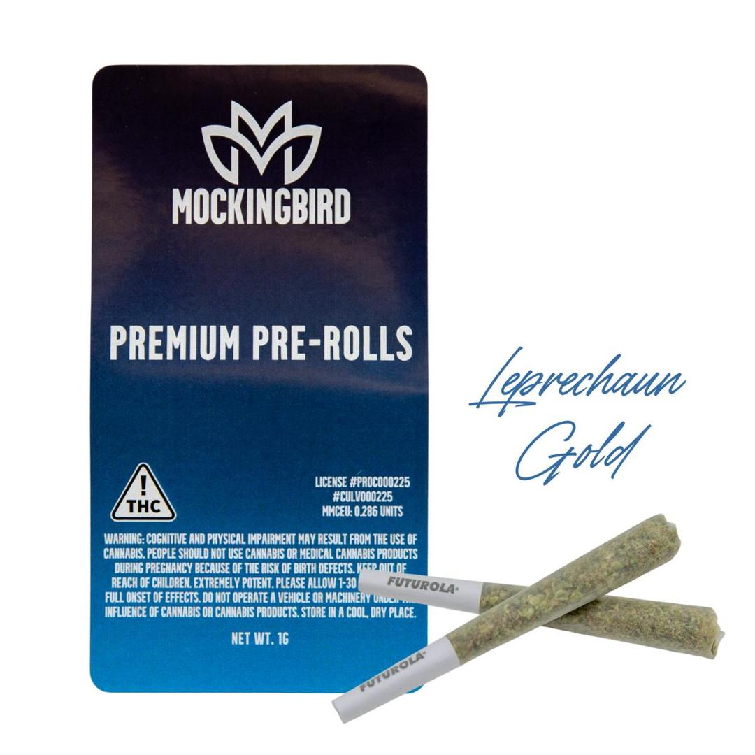 Mockingbird Pre-Rolls: Leprechaun Gold 2-pack, .5g ea.