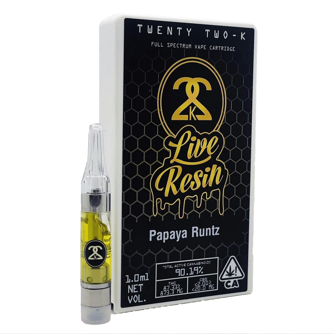 22K - Live Resin - Papaya Runtz 1.0ml Cartridge