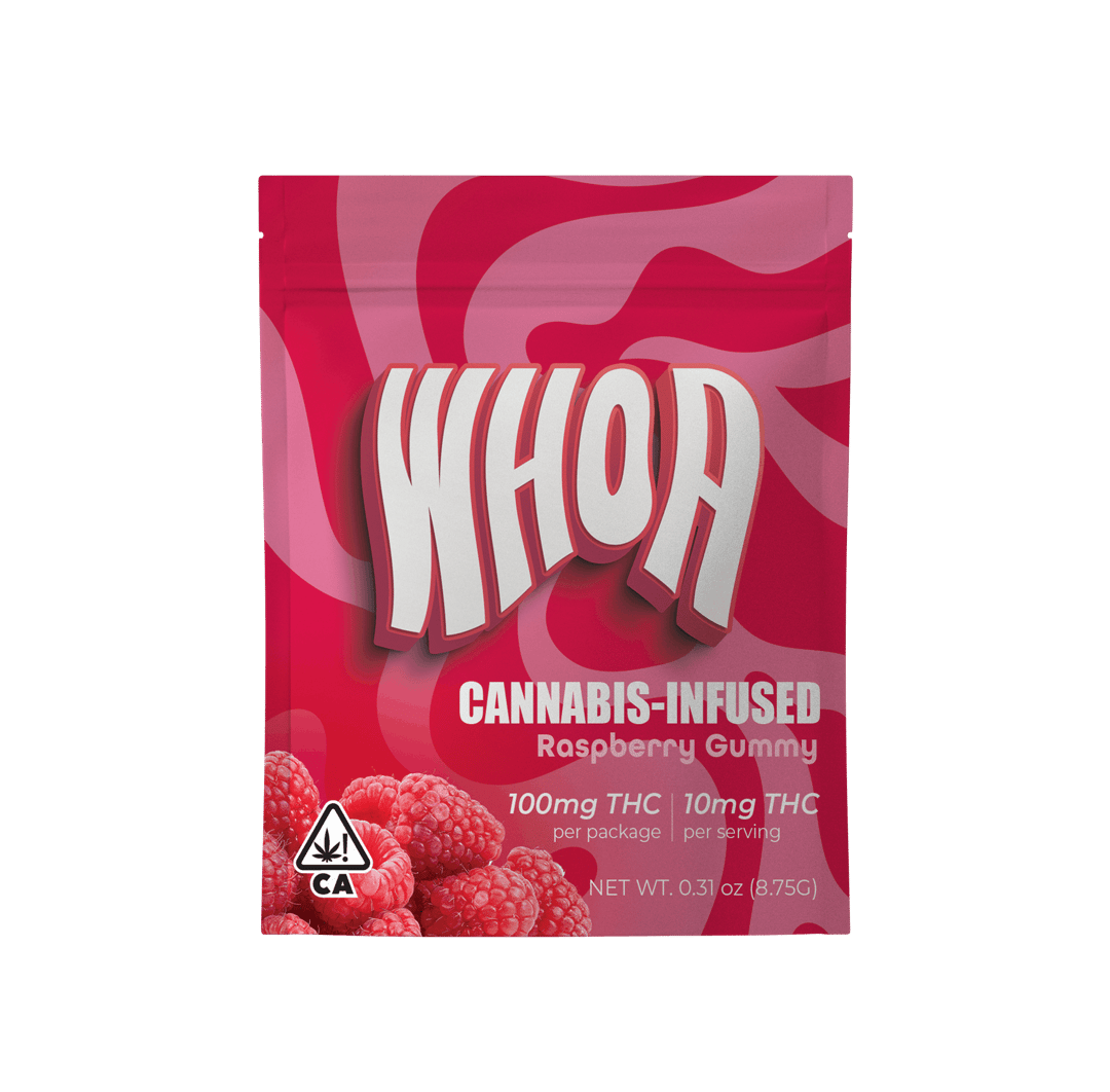 WHOA Raspberry Gummy - Bite (100mg)