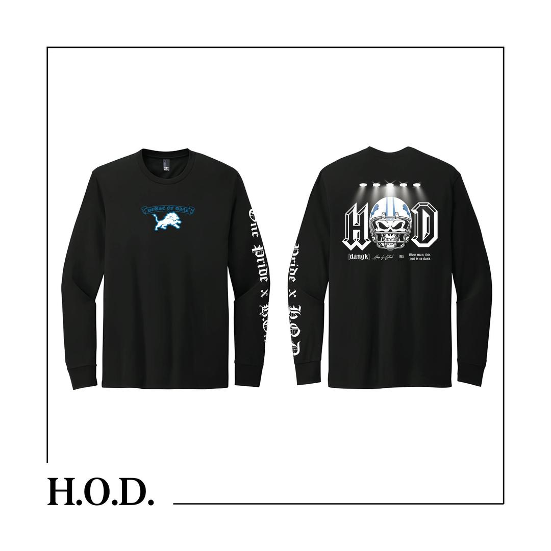 H.O.D. x Detroit Lions Black Long Sleeve Tee